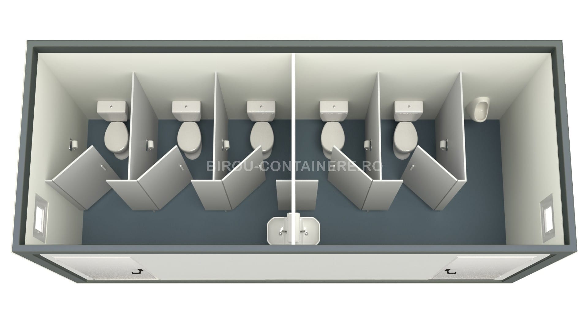 Container Sanitar 6m 5WC Gri